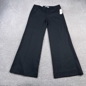 Gap Pants Womens 2 Ankle Black Wide Leg Stretch Trouser Business Career NEW‎ NWT